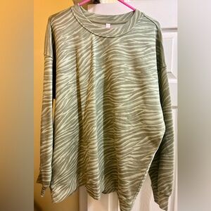Lululemon Sage/Celery Color Zebra Print Sweatshirt Size 10